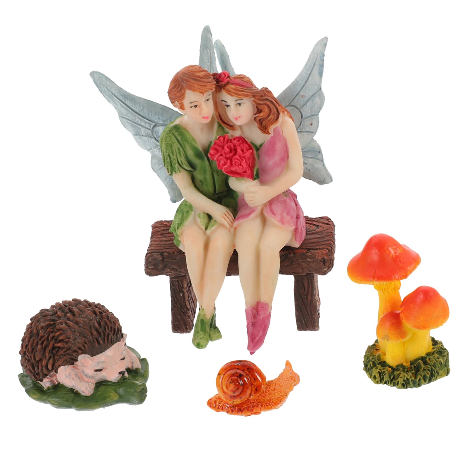 Toyvian 5 Sätze Garten Deko Teiliges mit Bezaubernden Feenfiguren und Pilzen Hochwertige Resin Deko für Innen und Außen Fantastische Geschenkidee für Geburtstage und Gartenliebhaber