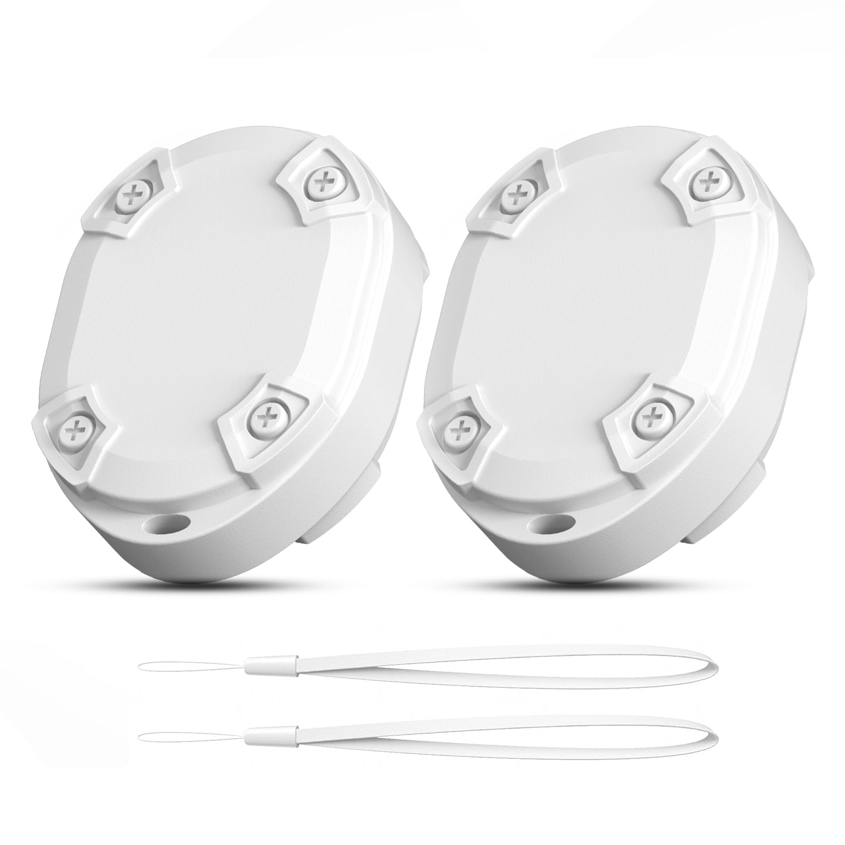 Eelexa Upgrade Air Tags: Key Finder Item Trackers Work for Apple Find My (iOS Only) Smart Tag for Luggage Keys Backpack, IP68 Waterproof,3-Year Battery Life (White, 2 Pack)-image-25
