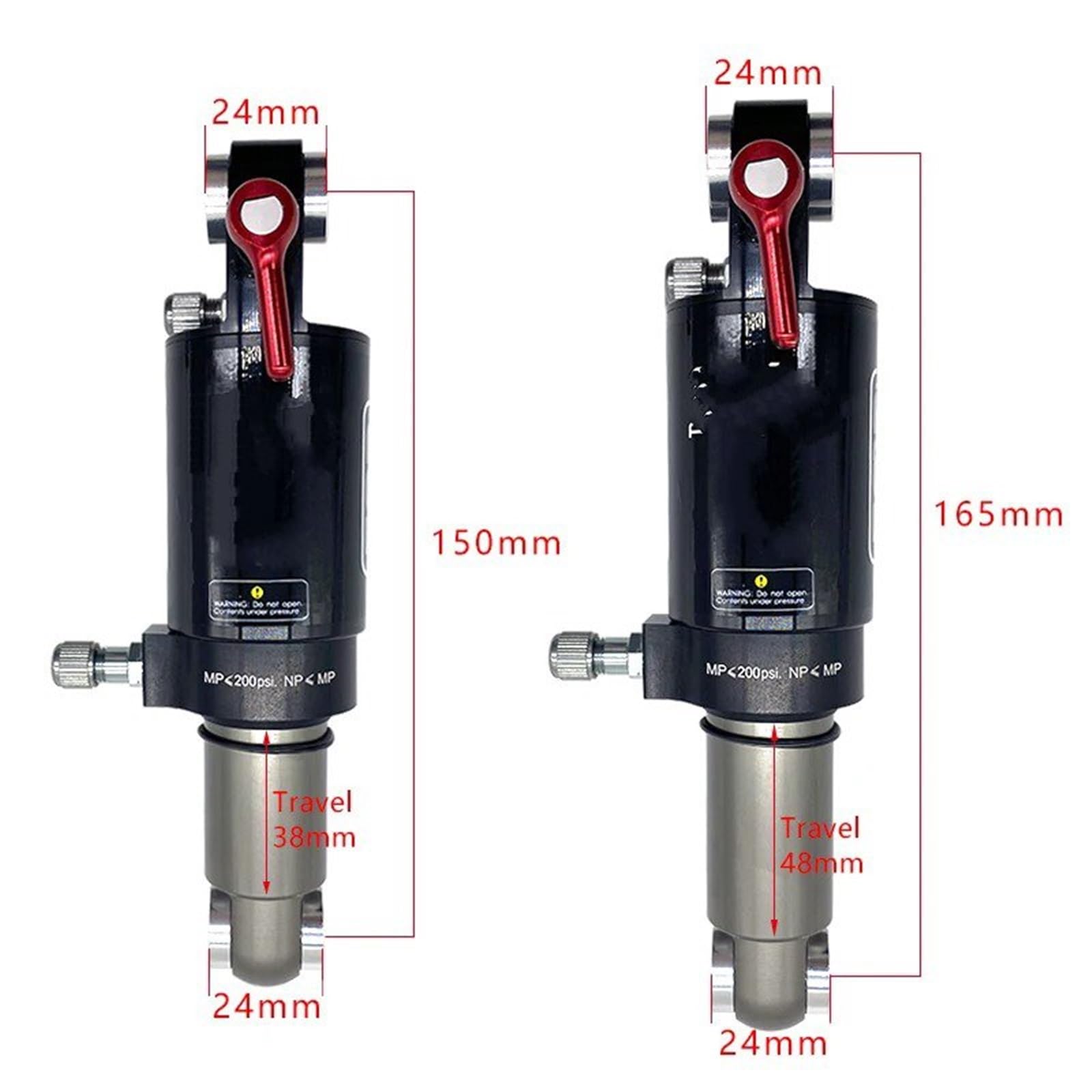 Amortiguador Suspensión Neumática Amortiguador Aire Para Bicicleta Montaña, Scooter, Cámara Aire, Amortiguador Trasero Ajustable MTB 588RL 582RL 562R(588RL-185mm)