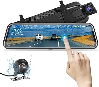 10" Rearview Mirror Camera Backup Camera Mirror Dash Cam Full Touch Screen with Loop Recording, Backup Mirror1080P Streaming Media DVR 170° Wide Angle Night Vision, Parking Reversing Camera