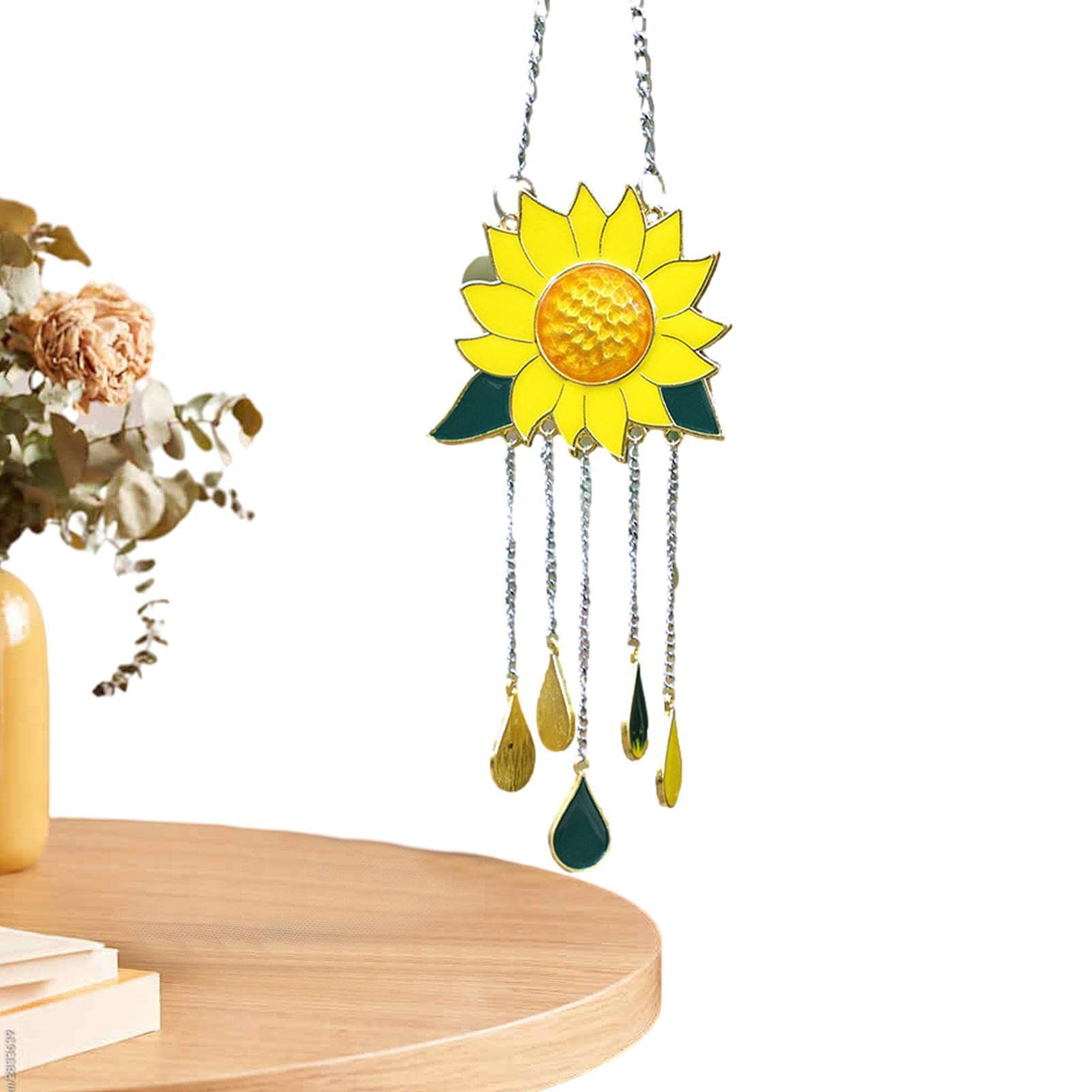 Sunflower Sun Catchers | Alloy Sunflower or Bat Moon Hanging Ornament,Wall Window Hanging Pendant for Christmas Home Kitchen Living Room Garden