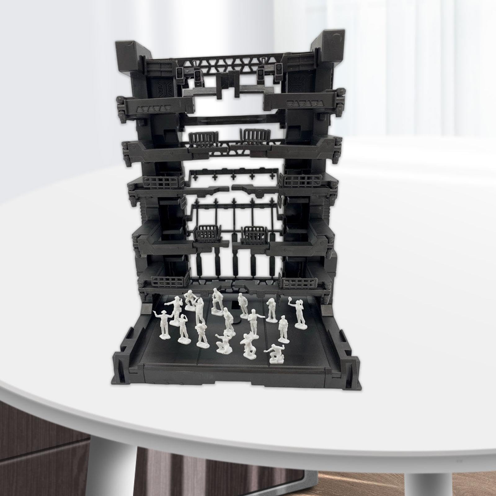 Fenteer 17 Pezzi Base Espositiva Modello Supporto Interconnettibile Robot Trasformabile Organizzatore Personaggi Giocattolo Portaoggetti Scatola Cartoon Adatt, Nero, 16.5x11.5x21.5 Cm