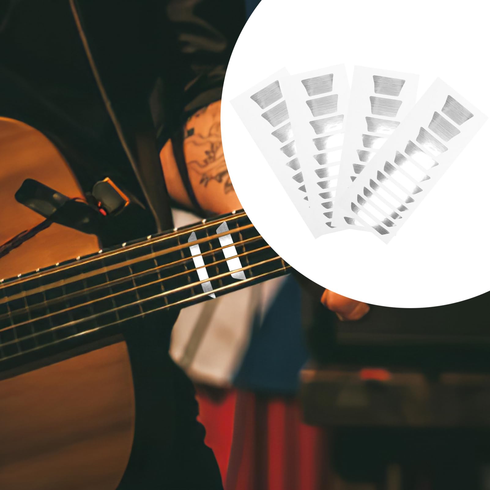 ibasenice 20fogli Adesivi Autoadesivi Per Tastiera Chitarra Elettrica Di Mappe Note Musicali Facili Da Applicare e Rimuovere Per Principianti e Chitarristi