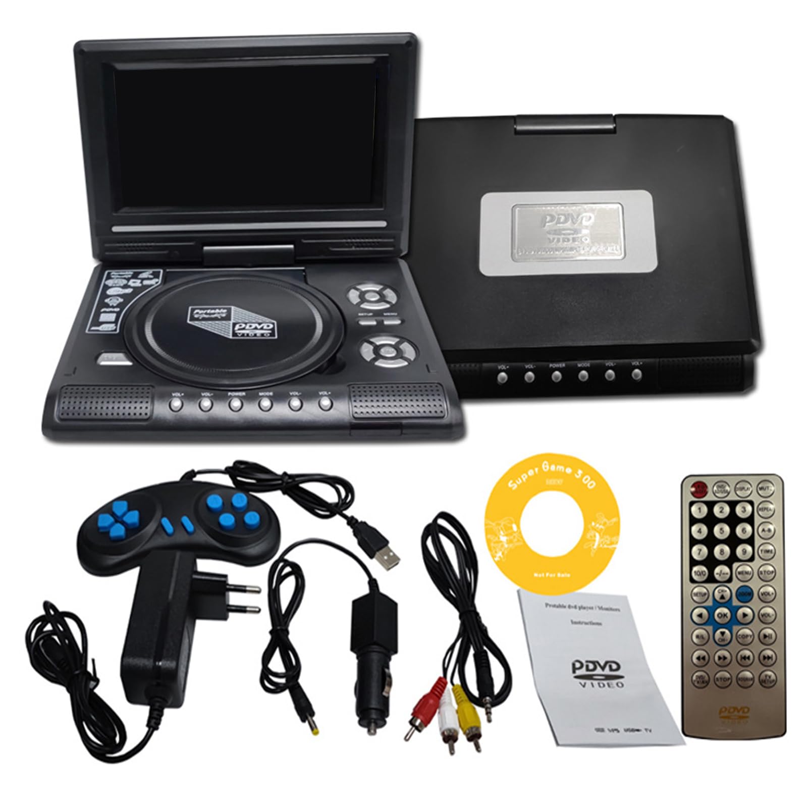 Lettore DVD portatile per auto con altoparlanti ad potenza e volume sonoro 2. Il lettore DVD portatile con volume sonoro e forte è dotato di