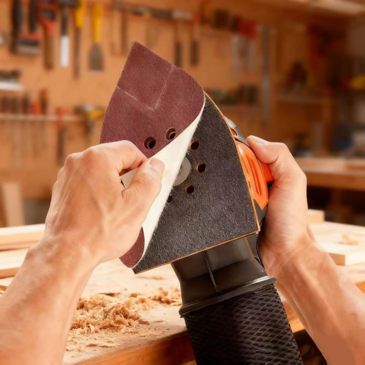 50 feuilles papier abrasif pour ponceuse,feuilles abrasives Applicable à black et decker ka220g ka230 ponceuse Divers grains 40,60,80,100,120 grains