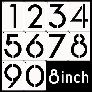 DXCYZ 8 Inch Large Number Stencils Kit 0-9 Address Number Stencil, 10PCS Reusable Plastic Painting Number Templates for Mailbox Signs, Door, Cars, Trucks, Home, Window (8" Tall)