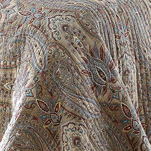 Levtex Home - Kasey King Cotton Quilt Set Brown Paisley #TOP2
