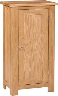 Hallowood Furniture Waverly Oak Small Storage Cupboard in Light Oak Finish – Wooden Storage Cabinet with 2 Adjustable Shelf for Bedroom & Hallway – Cupboard for kitchen storage and Living Room
