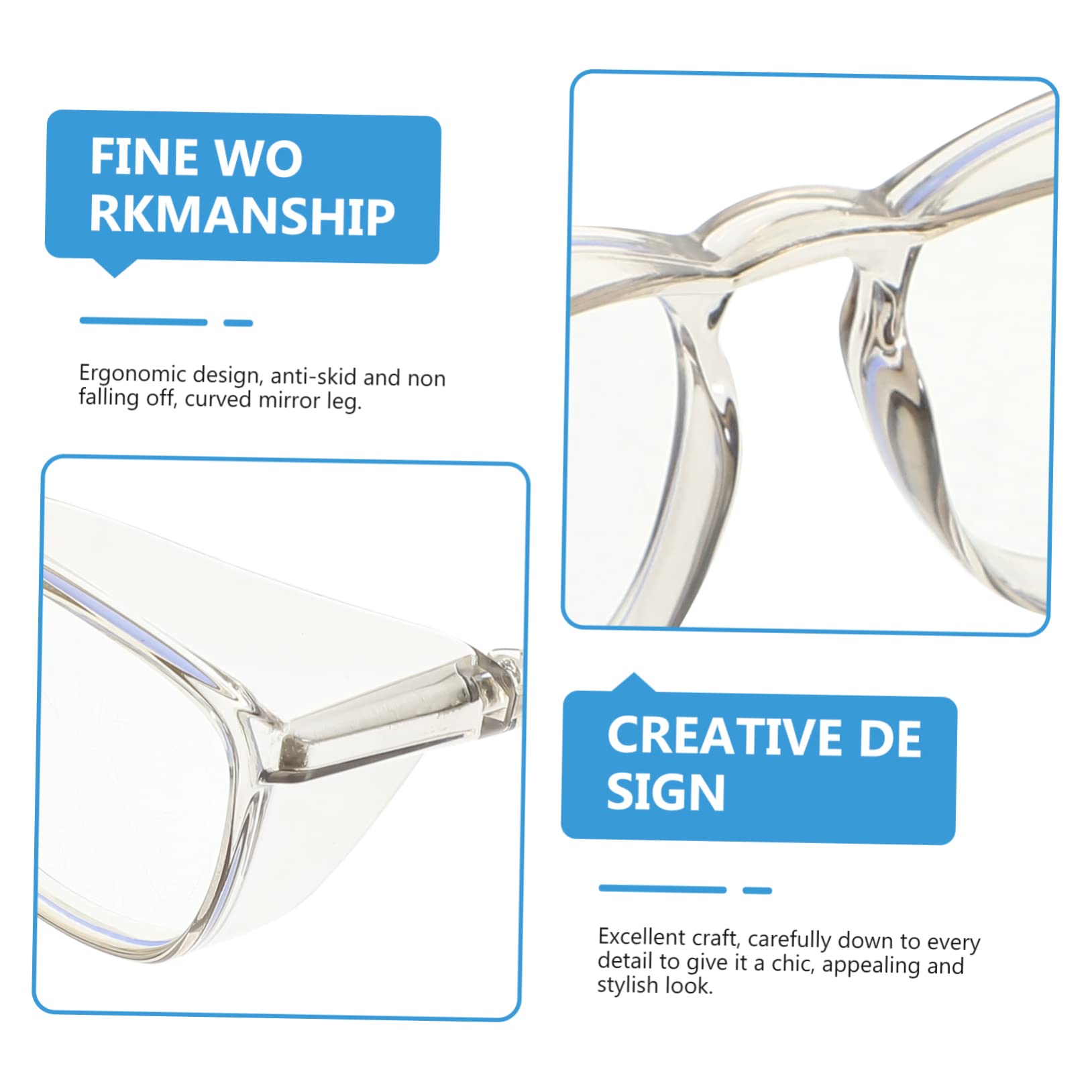 INOOMP 4 Pares De Gafas Gafas De Sol De Trabajo Gafas De Sol Transparentes para Hombres Gafas De Seguridad Gafas De Seguridad sobre Gafas Gafas De Seguridad Gafas A Prueba De Viento Gris