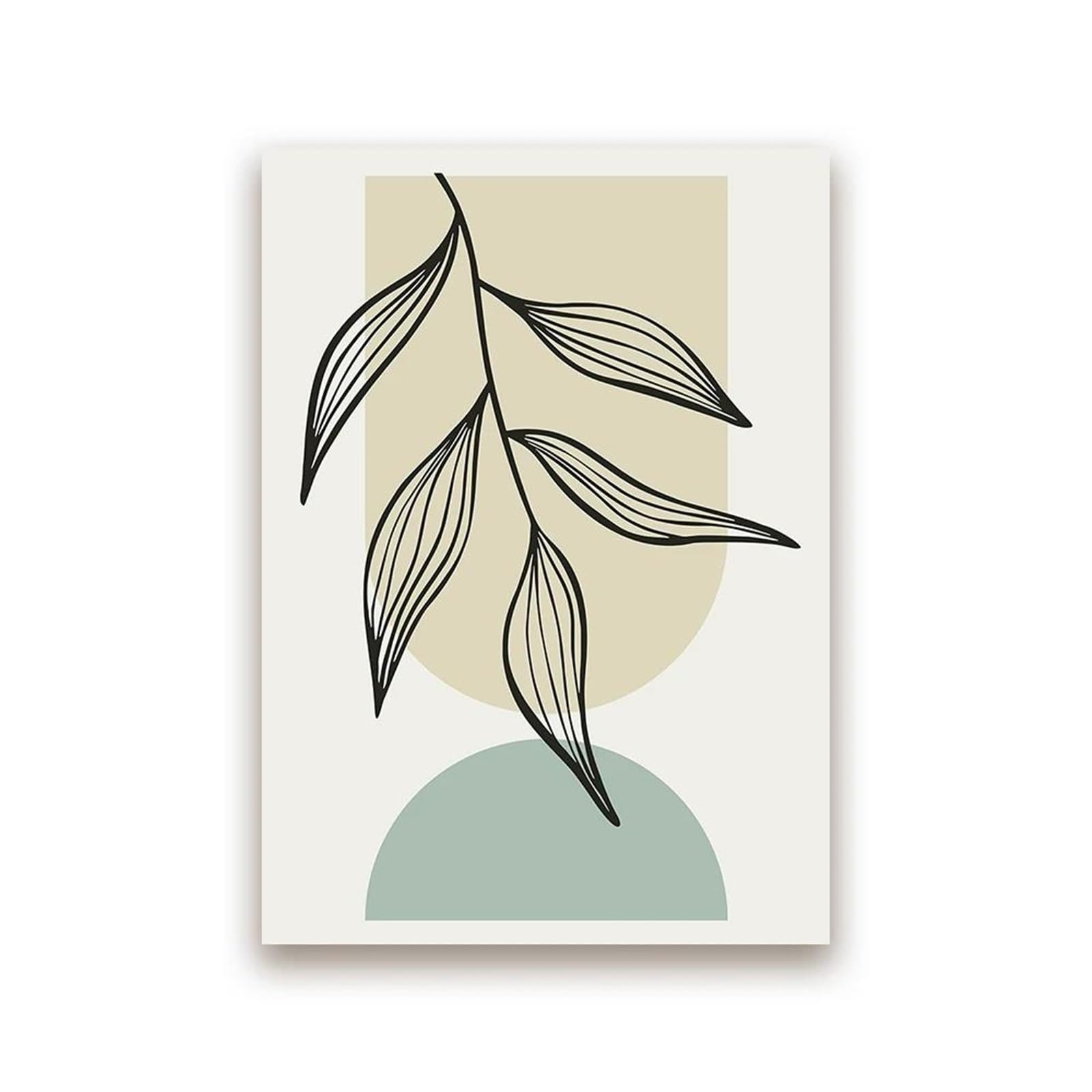 Tableau feuilles vertes de style boho moderne 40x60cm