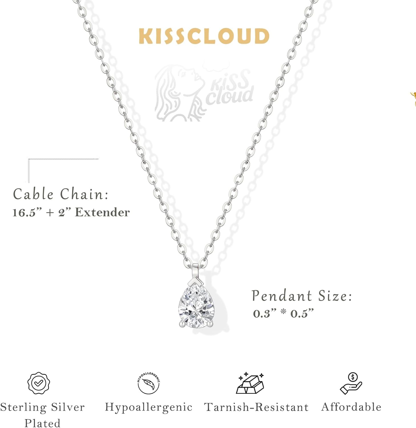 Gold Necklace for Women 14K Gold Plated Dainty Pendant Chain Puffy Heart Italian Horn Radiant Sun Compass CZ Teardrop Bow Charm Trendy Jewelry Gift - Image 6