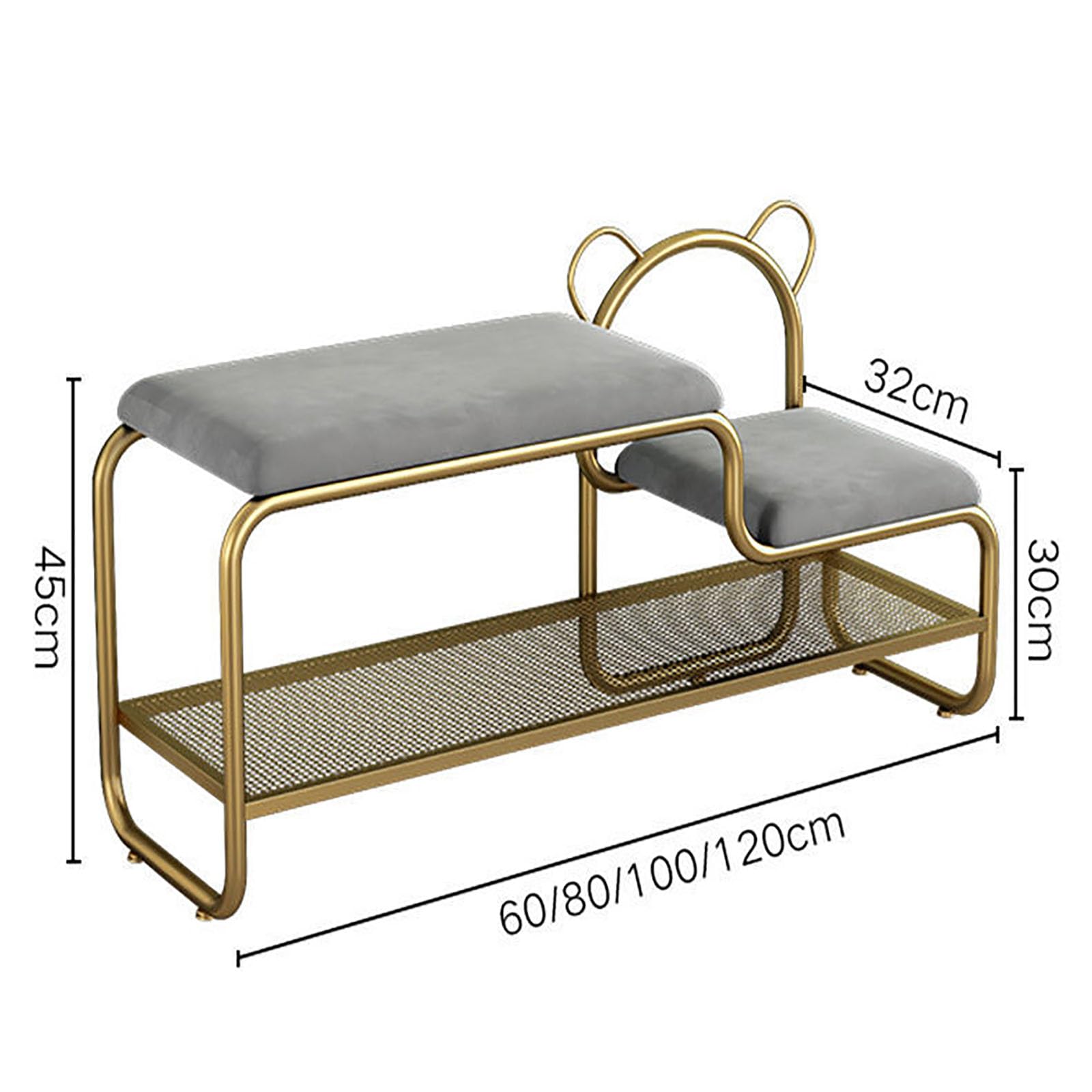 Metalowy stojak na buty ławka z tapicerowanym schowkiem na buty dziecięce wyściełana otomana do salonu i przedpokoju meble 120 cm x 45 cm x 32 cm konstrukcja oszczędzająca miejsce