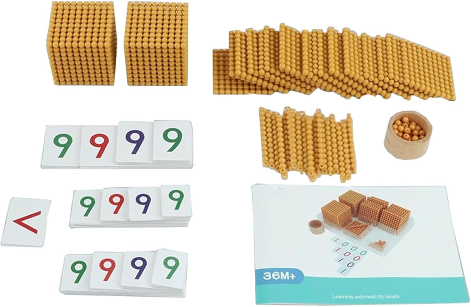 Montessori Golden Pearl Bank Game, Decimal Mathematics Teaching aid, one-Piece molding