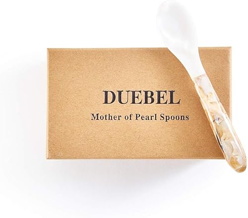 Miniatura 6 de DUEBEL Juego de 5 cucharas de caviar de madre perla rosa para caviar, huevo, helado, café (rosa, 4.9 x 1.0 in)