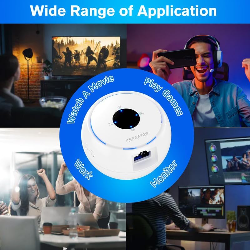 WiFi Extender WiFi Booster, Cover up to 4500 Sq.ft & 30 Devices, WiFi Range Extenders Signal Booster for Home, Wireless Internet Signal Amplifier with Ethernet Port, WiFi Repeater Easy Setup