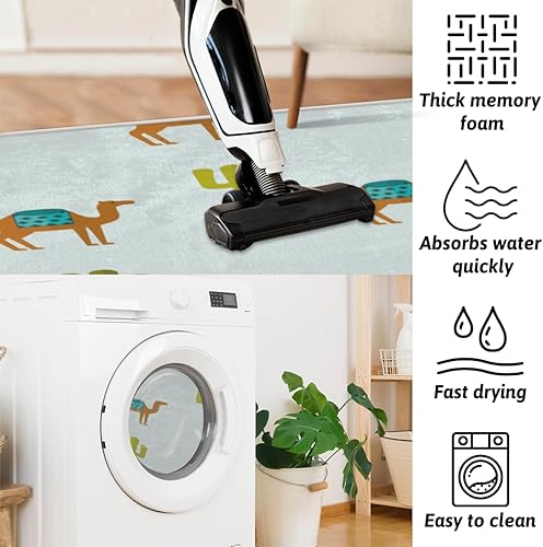 Miniatura 5 de Camel Cactus Oval Soft Fluffy Area Rug for Bedroom 20x47 Inch Plush Shaggy Bedside Carpet Non-Slip Absorbent Washable Floor Mat for Kids Room Living