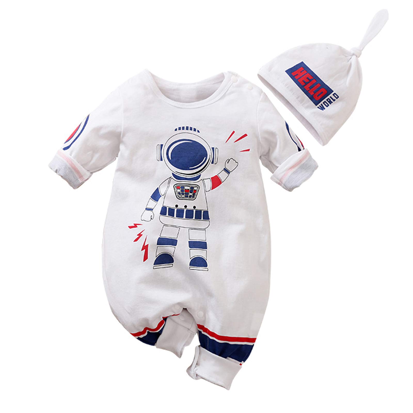 RELABTABY Infant Baby Boy Clothes Cartoon Astronaut Print Romper Jumpsuit Bodysuits Outfits Onesies Spring and Autumn