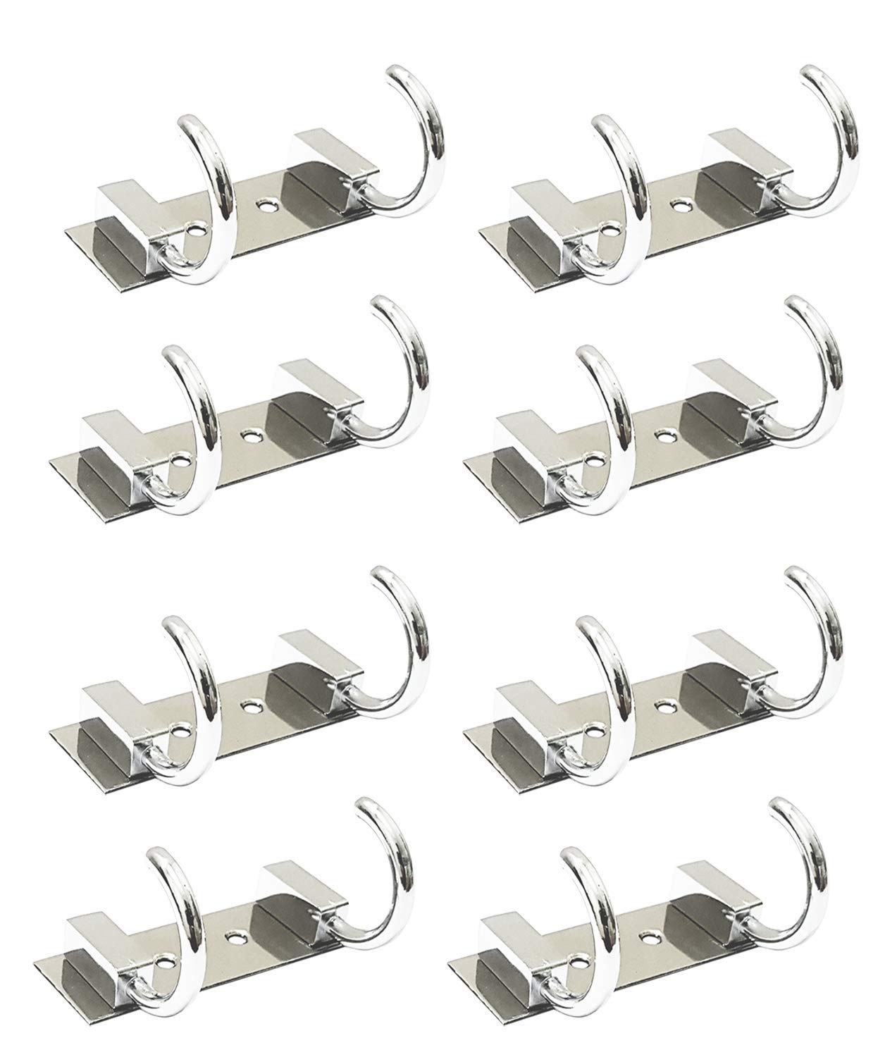 PROMIXO Delux Stainless Steel 2 Pin Cloth Hanger Wall Mounted Bathroom Cloth Hanger,Coth Wall Hook,Door Hooks Rail for Hanging Keys,Clothes,Towel (Pack of 8) (B081RSZBF4) Amazon Price History, Amazon Price Tracker