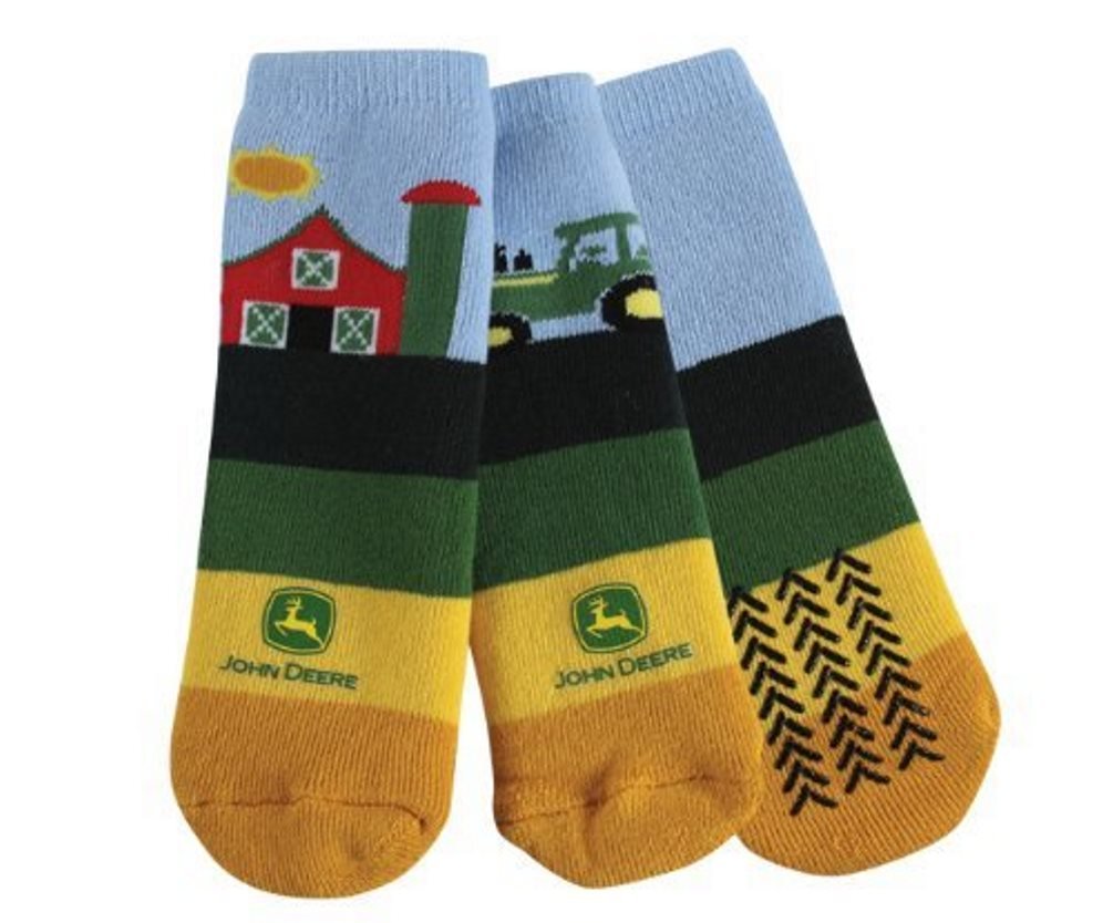 John Deere Baby-boys Infant Slippers Socks John Deere Green Camo