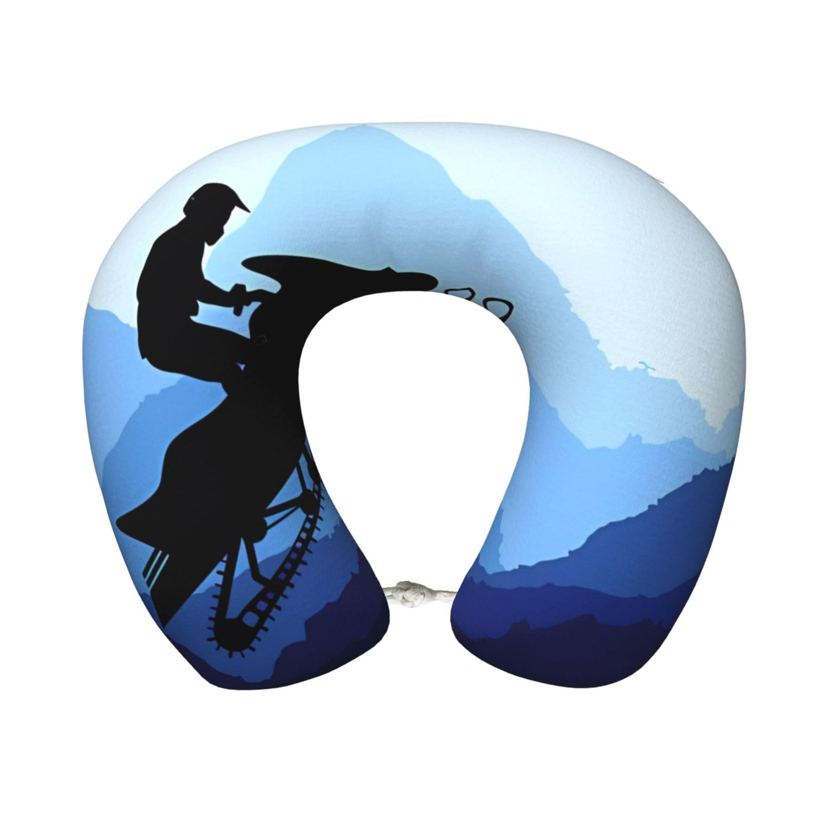 peiyeety Comfortable Snowmobile Print Memory Foam Travel Pillow - U-Shaped Neck Support for Trips, Office Naps, and More