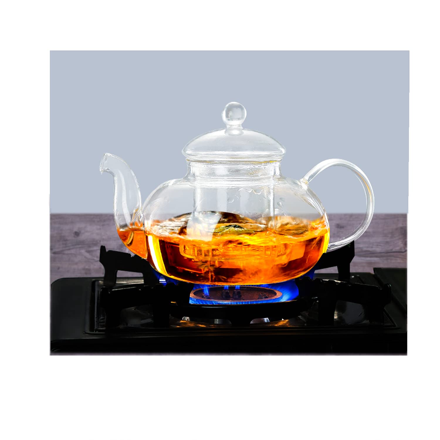 Théière En Verre Transparent Avec Infuseur - 500 Ml (17 Oz) - Lavable Au Lave-vaisselle - Design Anti-fuite