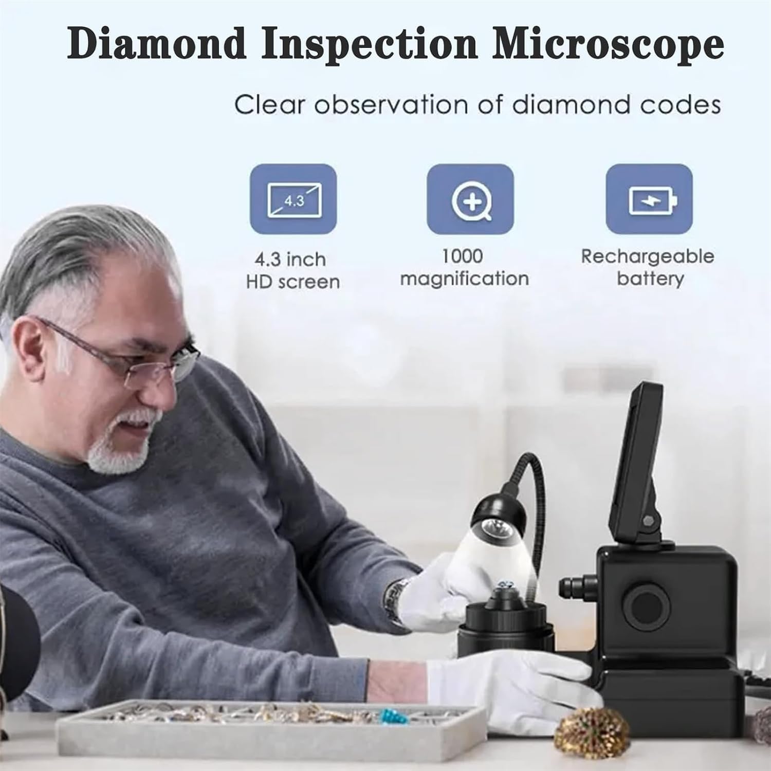 Microscopio Digital, Aumento 50X-1000X, Cámara Microscopio USB con 8 Luces LED Ajustables, Compatible con Windows y Mac para Joyería, Monedas, Inspección PCB, Reparación Soldadura, Sellos & Biología