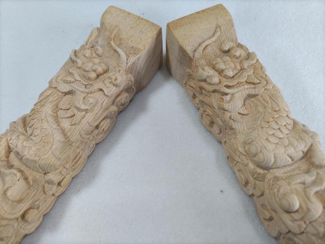 ★☆柏木【昇り龍柱】社寺仏閣、山車、神輿柱彫刻　高さ27ｃｍ 柏木【昇り龍柱】社寺仏閣、山車、神輿柱彫刻 高さ27cm Amazon.