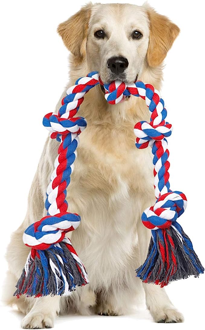 Vama Leathers Dog Rope Pull Toy - Durable and Cotton Filled Rope for All Age Dogs (B0C869NK2T) Amazon Price History, Amazon Price Tracker