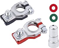 Vista 1 de Conectores de terminal de batería (1 par), poste superior de terminal de cable de batería automático positivo y negativo con fondos de plástico