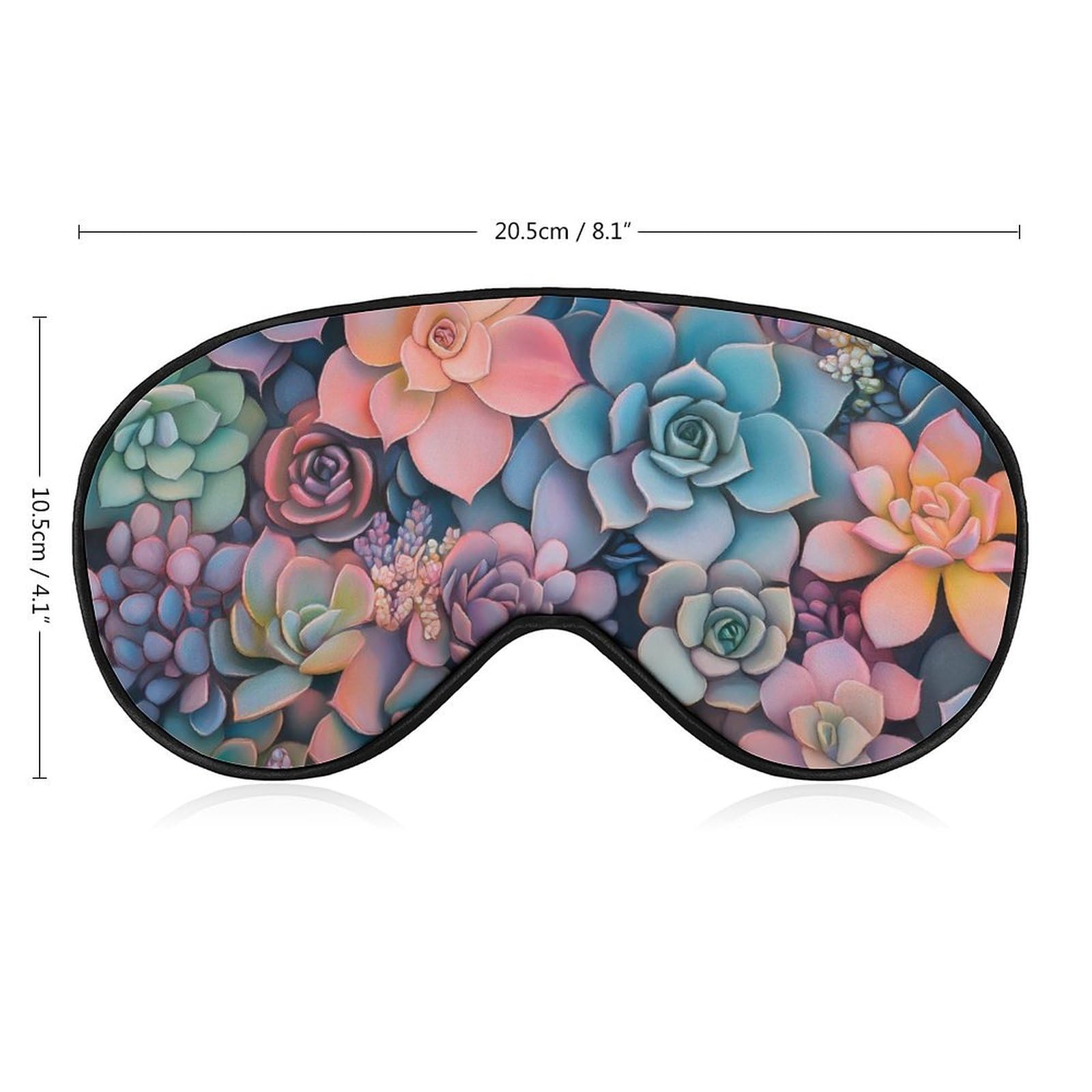 Colorful Succulents Sleep Mask Eye Shade Cover Adjustable Strap for Travel Lunch Break Women Men