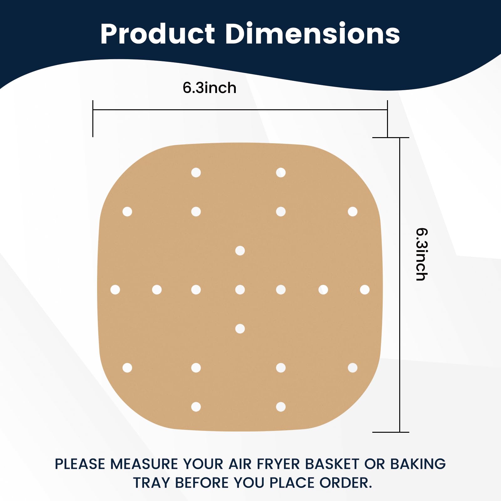 400 Stück 16,3 cm quadratische Luftfritteusen-Pergamentpapier-Einlagen, ungebleichte Luftfritteusenblätter mit Löchern, perforierte Dämpfeinlagen für 2–5 QT Korb, Luftfritteuse, Mikrowelle