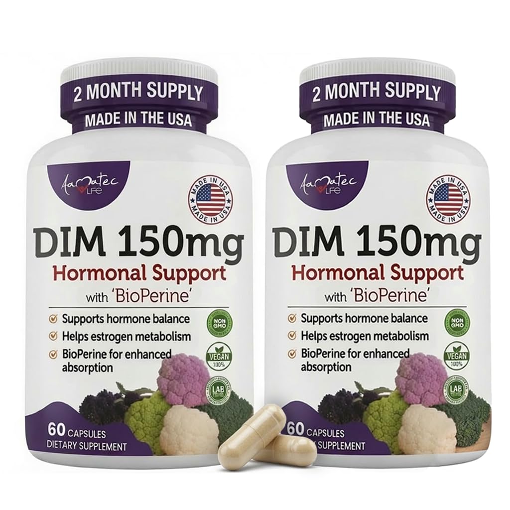 DIM Supplement 150mg, Menopause Support, 2-Pack 120 Caps