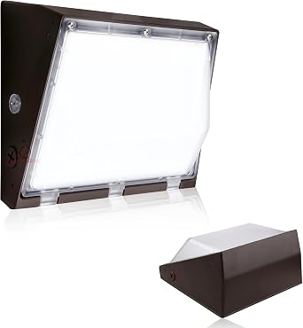 RuggedGrade 60W LED Wall Pack - Durado Blade Series - 8,100 Lumens - 5000K Bright White - Semi Cut-Off - Outdoor LED Wall Light - Black Housing - DLC 5.1 Premium