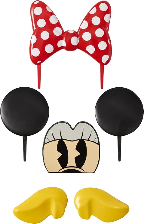 Disney Minnie Mouse Cake Topper | 6 Piece Birthday Party Decoration Set