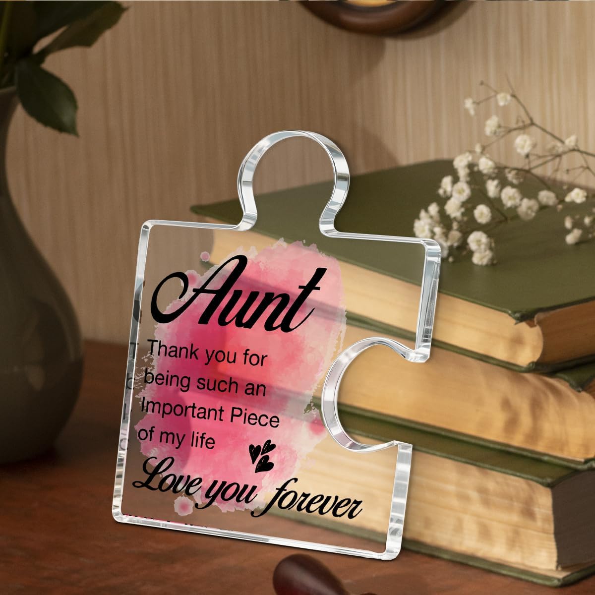 Aunt Gifts from Niece Nephew, Thank You Gifts for Auntie Birthday Christmas Wedding Mothers Day, Aunt Acrylic Puzzle Plaque Decorative - Image 4