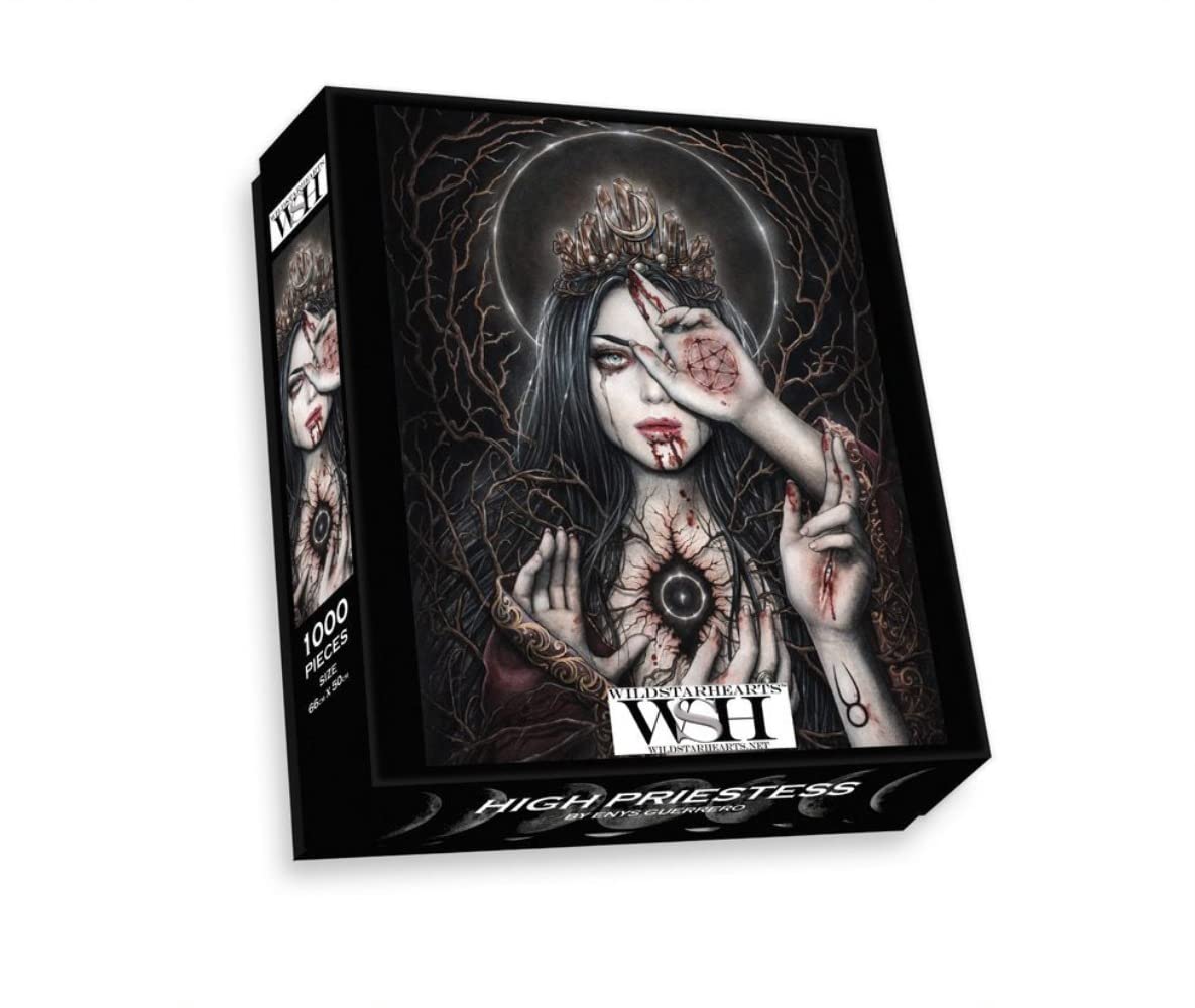 Wild Star HeartsEnys Guerrero - High Priestess - 1000 Piece Jigsaw Puzzle feauting artwork by Enys Guerrero, Dark Occult Gothic Witchy