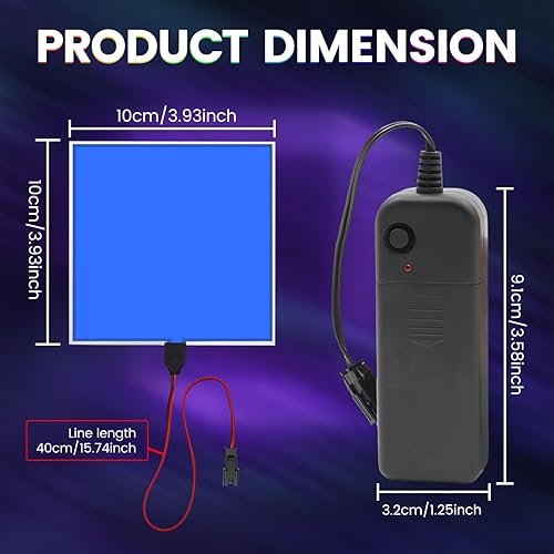 Miniatura 4 de Panel de luz electroluminiscente EL, 3.9 in x 3.9 in, lámpara de papel de retroiluminación cortable para decoracióncosplayadvertencia, 3 modos