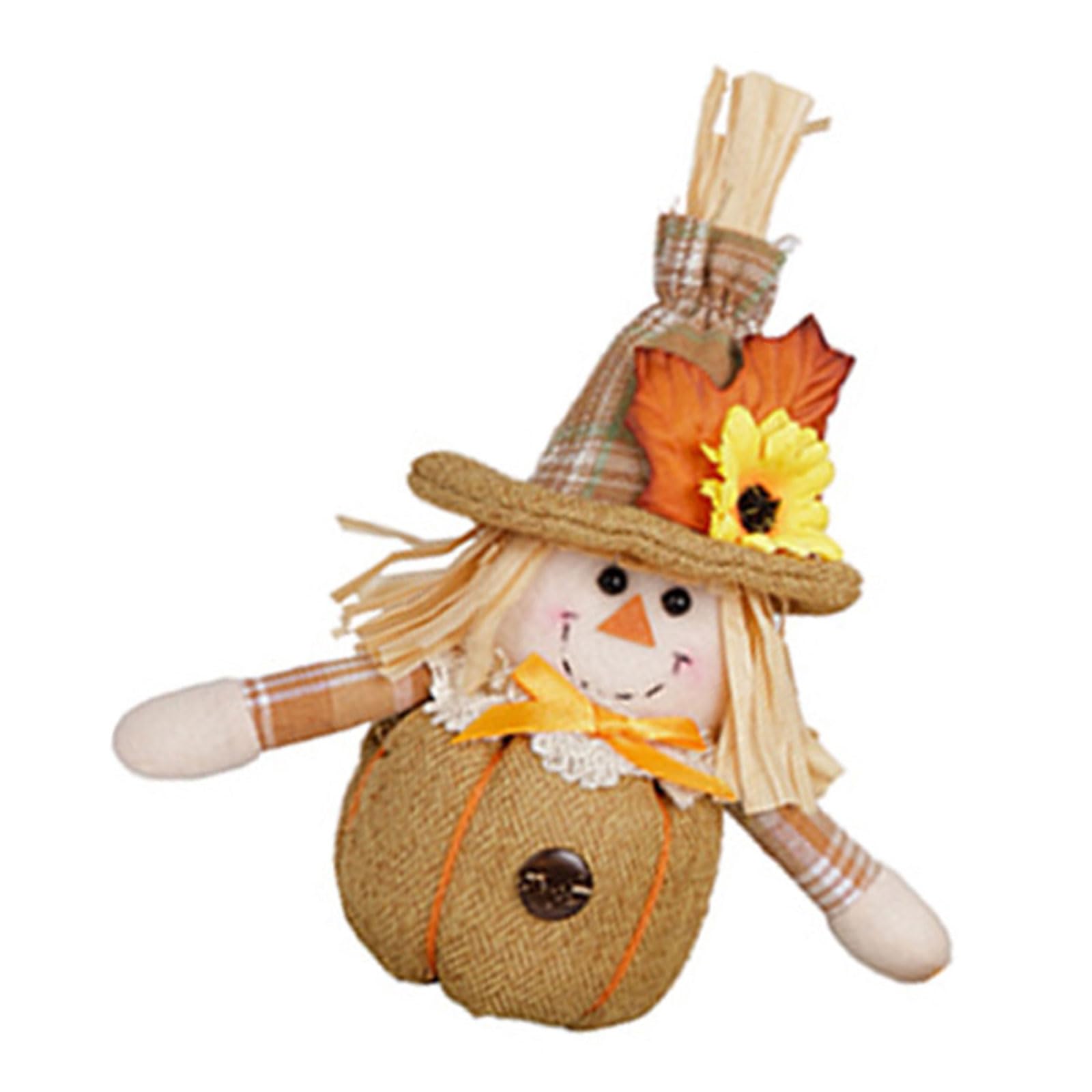 Kalttoy Seasonal Fabric Scarecrow Figurine Soft Safe Decoration for Harvest Festivals Kids Room & Tabletops Scarecrows Plush Doll Decoration Home