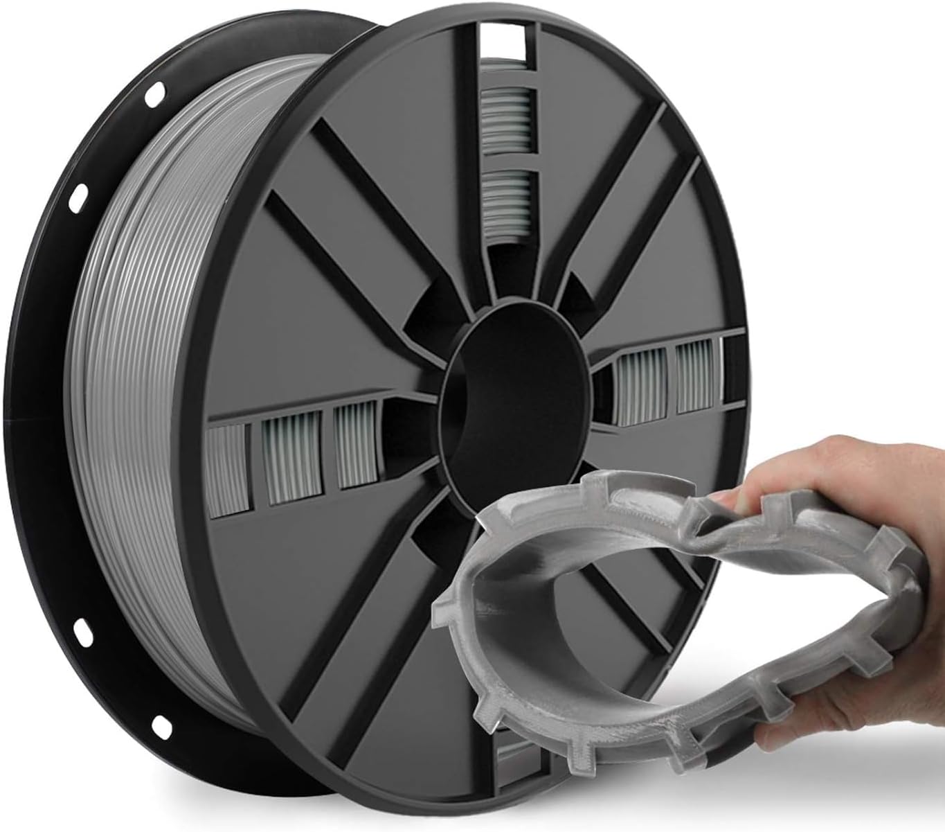 3D Printer Filament, 95A TPU Filament 1.75mm, Flexible Filament, 1KG(2.2lbs) Spool,Dimensional Accuracy +/- 0.02 mm, Soft TPU Filaments of High Elasticity,Black