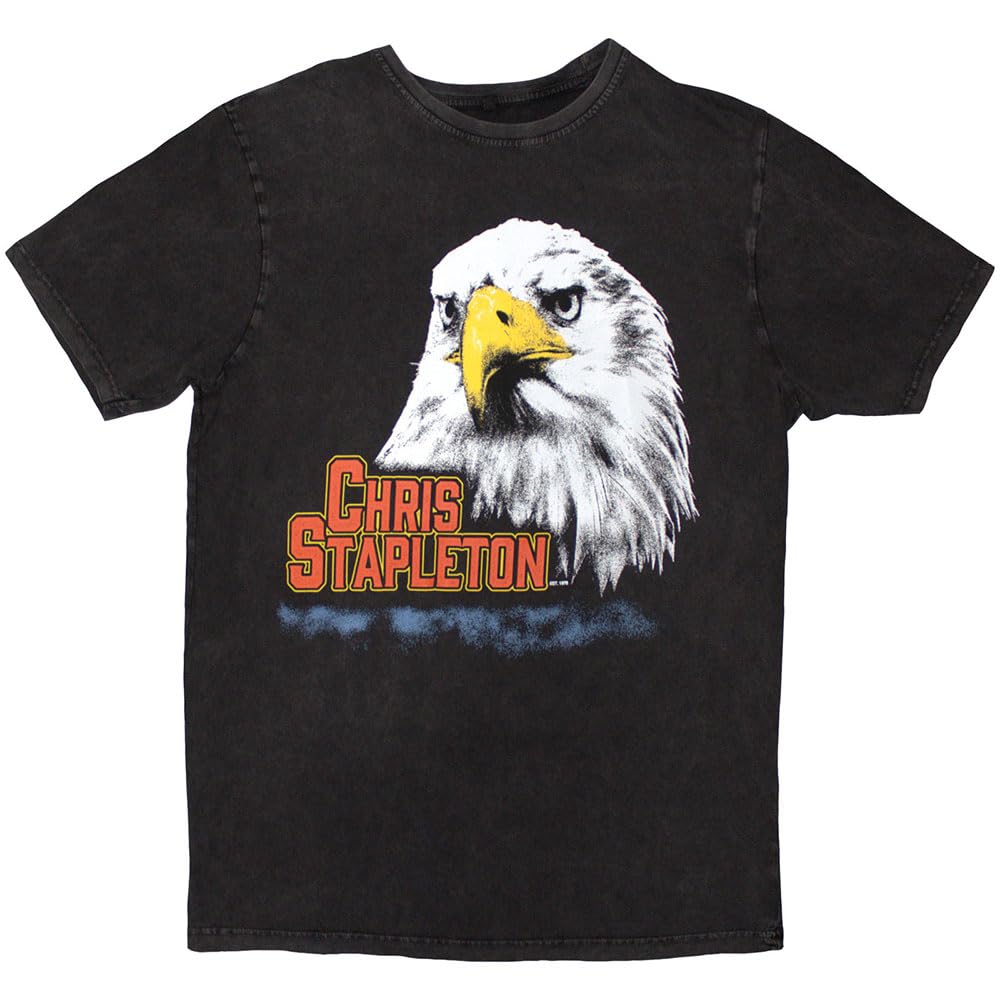 Rock Off Grey Chris Stapleton - Eagle - Stone Wash T-Shirt - Cotton - Size Xxl - Officially Licensed Merch
