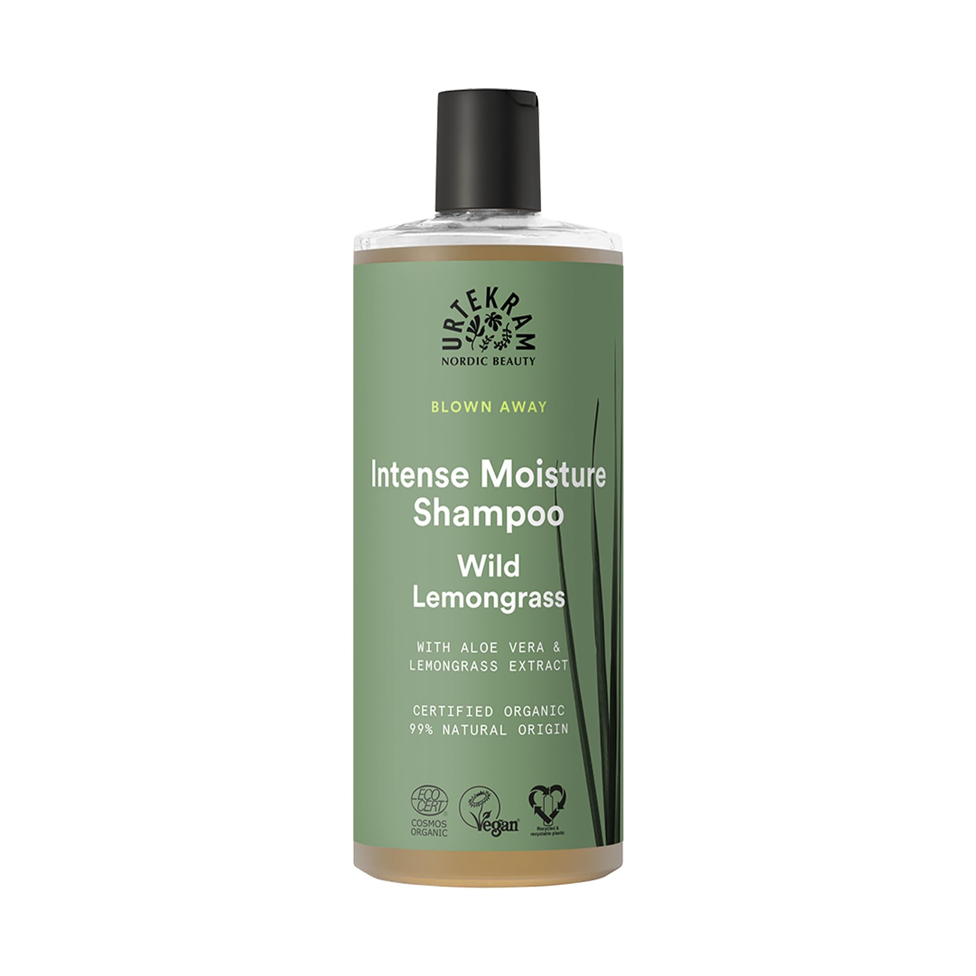 Urtekram Shampoo - Wild Lemongrass - Intense Moisture - 500 ml, Vegan, Biologisch, Natürlichen Ursprungs