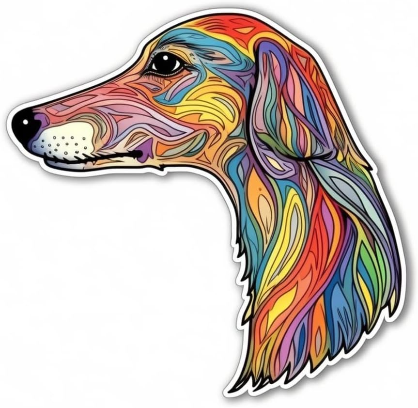 Yoonek Graphics Greyhound Dog Vinyl Decal Sticker for Car, Laptop, Tumbler, More. #007785-4" image 3