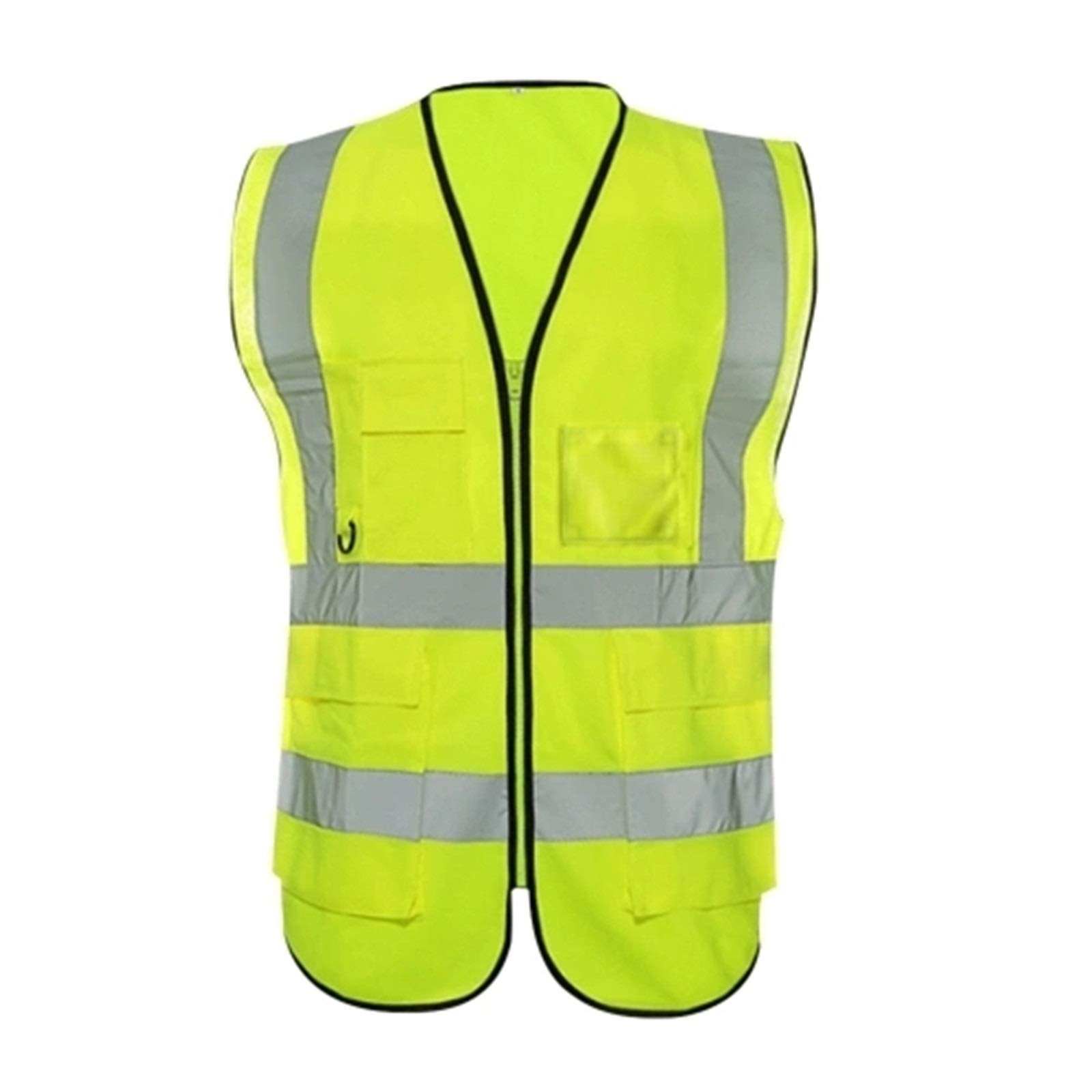 SuDeLLong Reflective Safety Vest Bright Neon Color Breathable Vest With 2-inch Reflective Strips For Construction Sanitation Worker Roadside (Color : Yellow, Size : Medium)