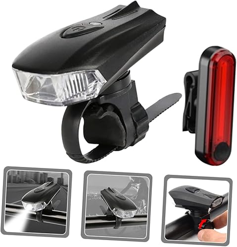 Miniatura 7 de BESPORTBLE Juego de luces de ciclismo, 2 unidades de luces para bicicleta, carga de construcción robusta de abdominales