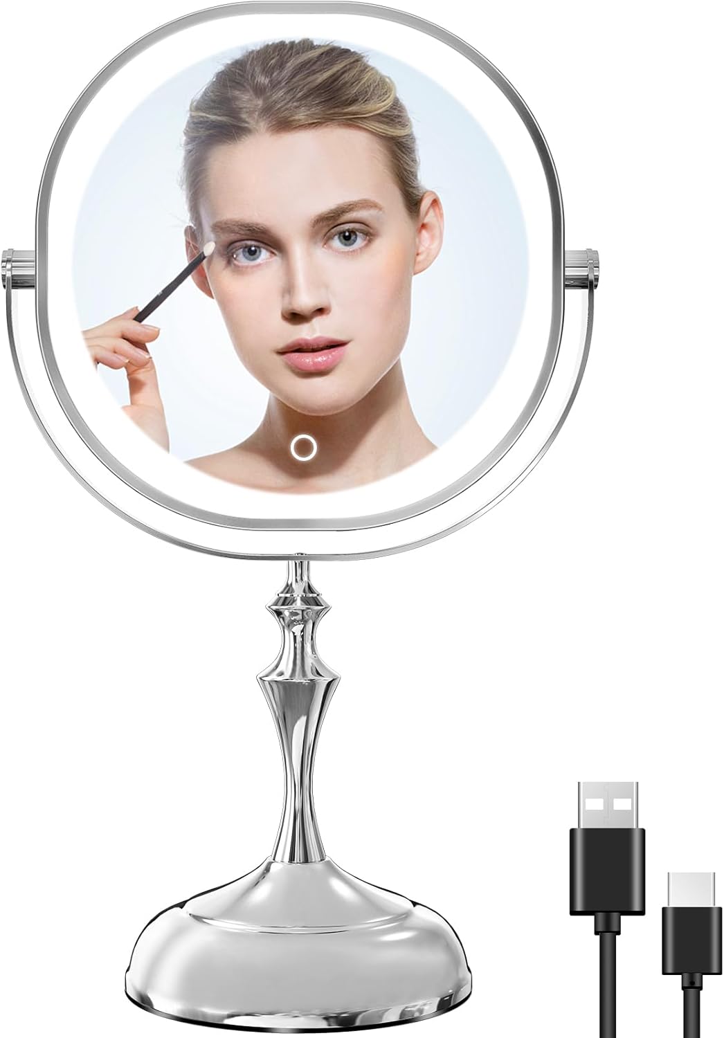 CONLWIN 9" Large Lighted Makeup Mirror, 3000mAh