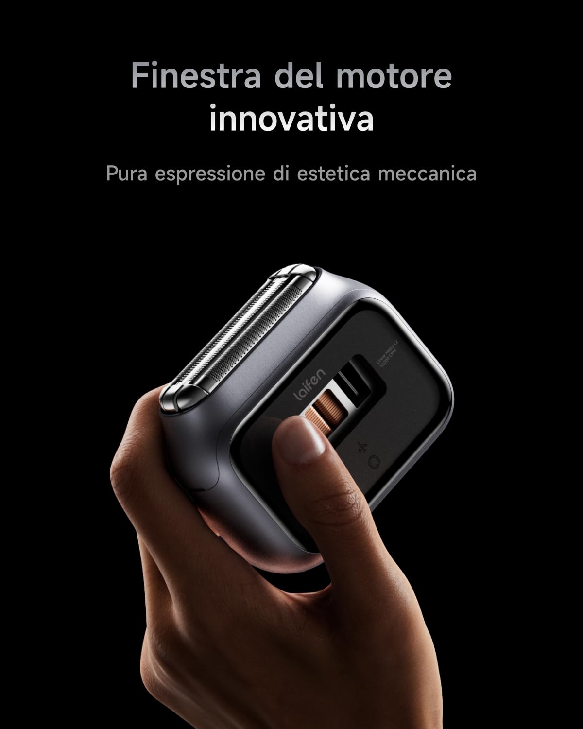 Laifen P3 Pro Rasoio Elettrico, Regolabarba Uomo con Motori ad Alta Velocità Proprietari, 2 Da 12.000 Tagli/Min, Durata Della Batteria Di 100 Minuti, Impermeabilità IPX7, Ideale per Viaggia