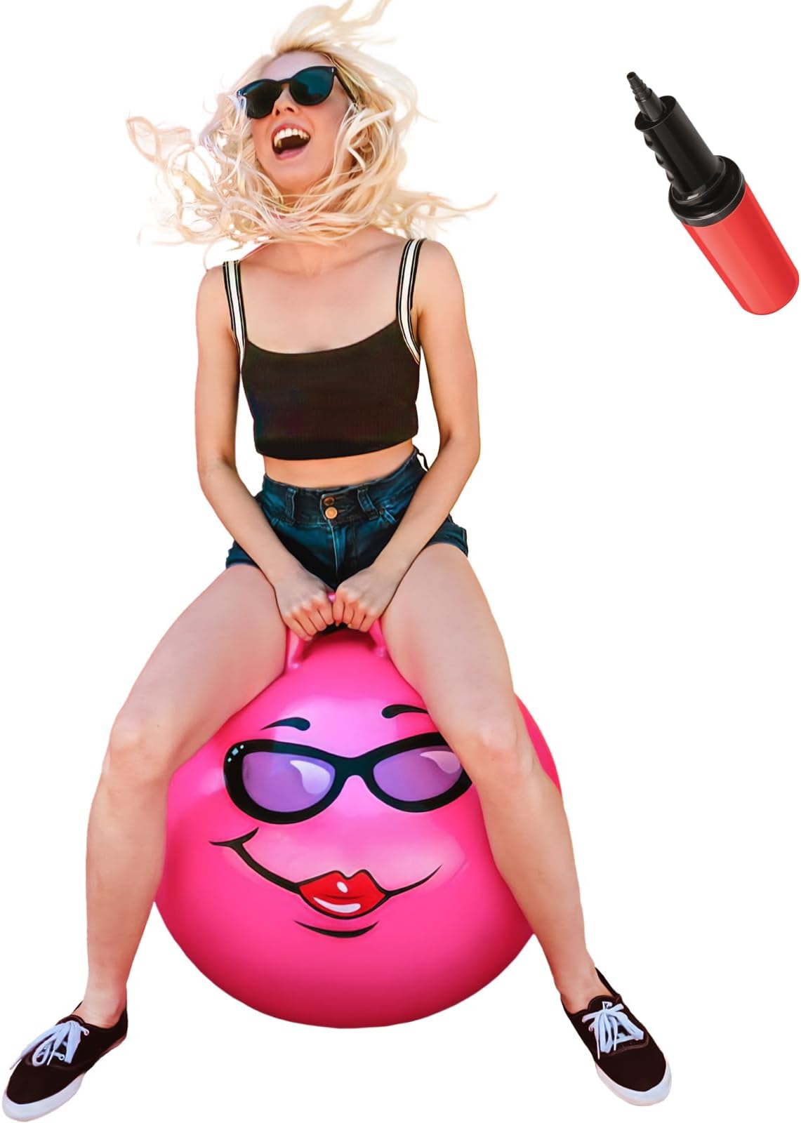 WALIKI Hippity Hop Ball for Adults Races | 29" Pink Hopper | Jumping Ball | Perfect Outdoor Game for Family Fun