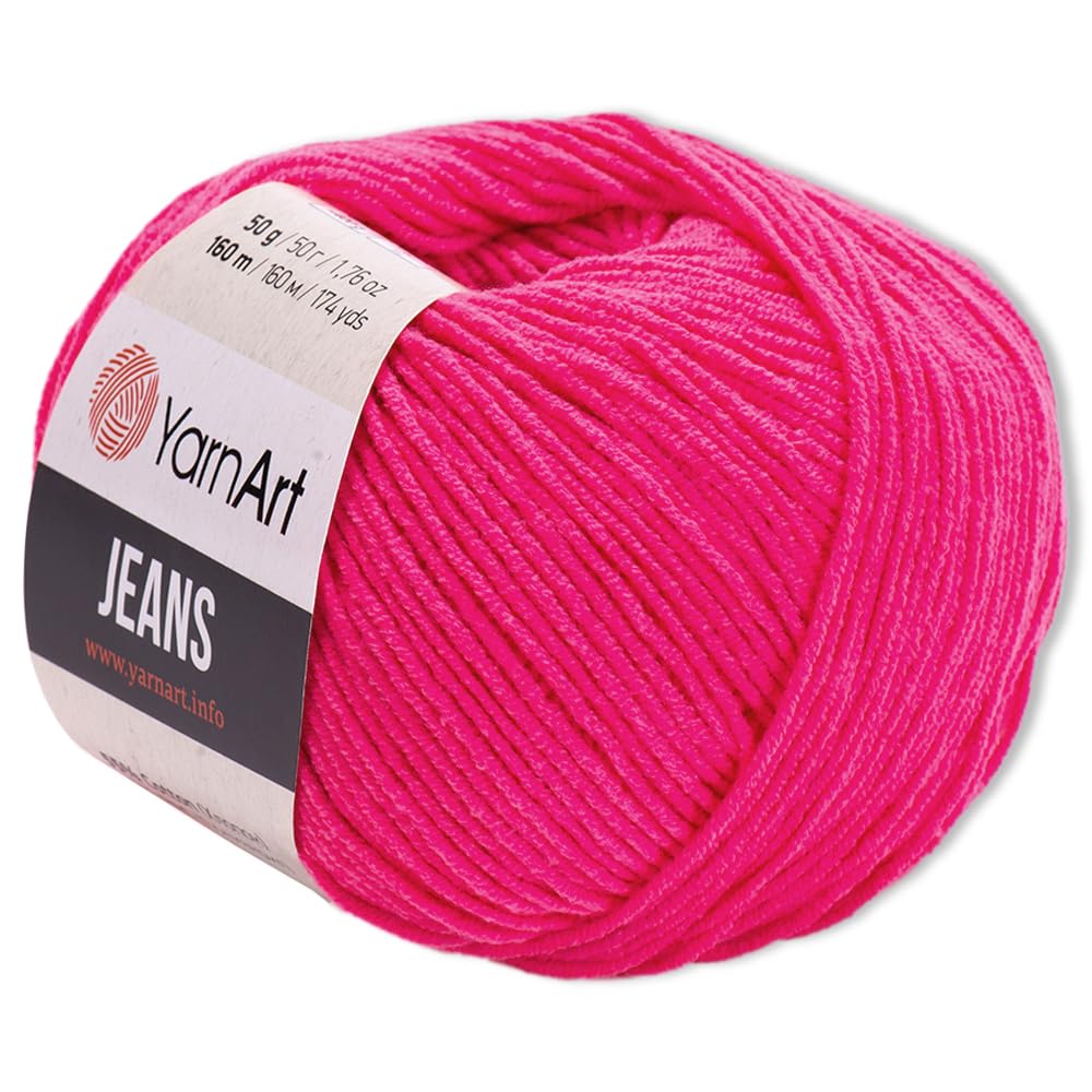 Frida's Wollhaus YarnArt 50 g Jeans Knitting Crochet Amigurumi Baby Wool Pastel Colors 63 Colours (59, Pink)
