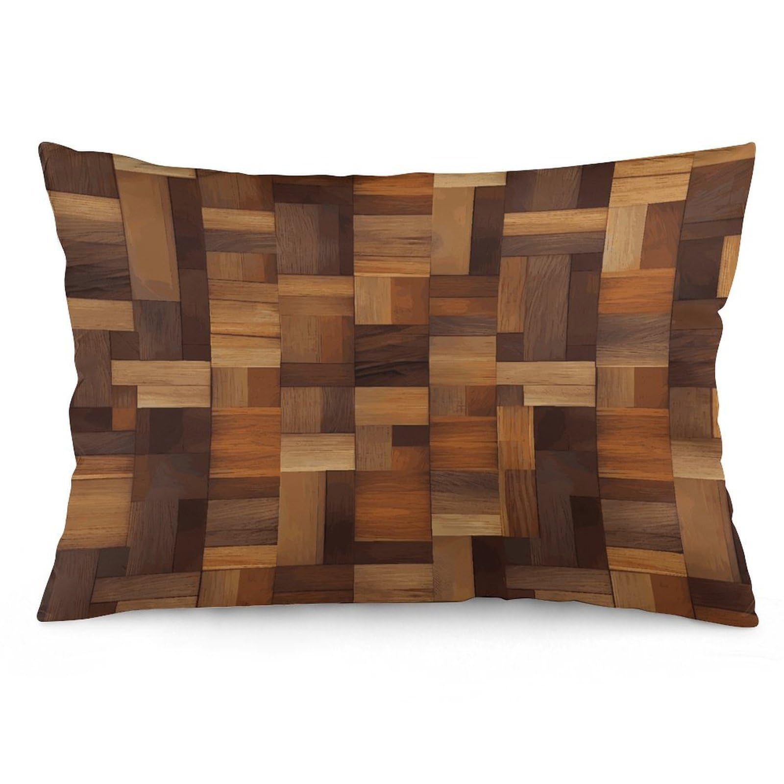 Wood Throw Pillow Covers with Silent Zipper Polyester Pillow Protectors Removable Pillow Cases Soft Pillowcase Cozy Pillow Sham Cushion Cover for Sofa Car Bed 16 "x24