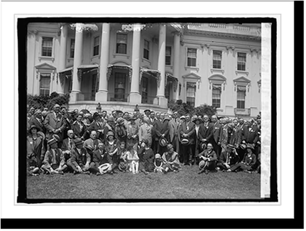 National Ass'n of Credit Men at W.H., [i.e., White House, Washington, D.C., 6/11/25] Vintage Wall Art Print | Black & White Historic Photo | Custom Frame Print | 16x20